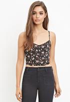Forever21 Women's  Floral Print Cropped Cami