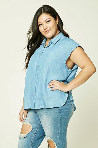 Forever21 Plus Size Chambray Shirt