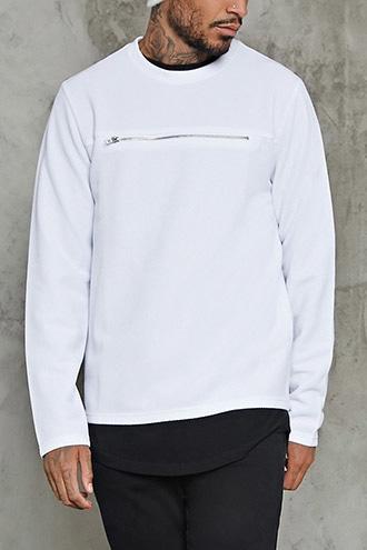 Forever21 Zippered Waffle Knit Tee