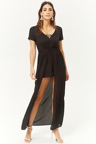 Forever21 Chiffon Maxi Skort Romper
