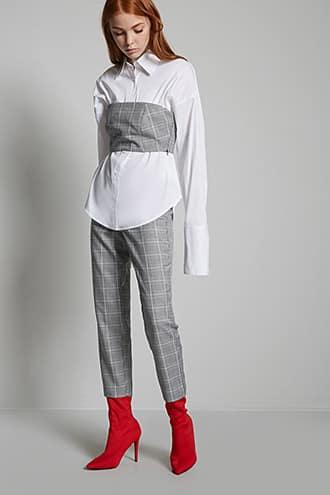 Forever21 Glen Plaid High-waist Pants
