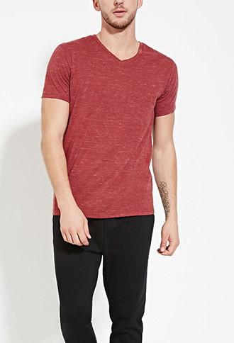 21 Men Men's  Heathered V-neck Tee