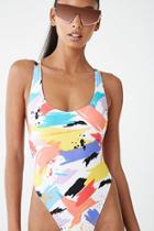 Forever21 Abstract Print One-piece Swimsuit