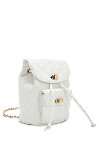 Forever21 Faux Leather Quilted Mini Backpack