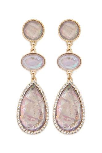 Forever21 Iridescent Faux Gem & Rhinestone Drop Earrings