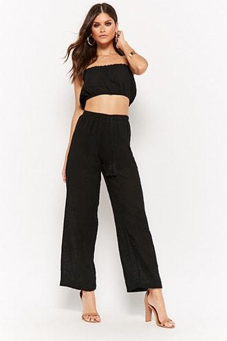 Forever21 Gauzy Tube Top & Pants Set