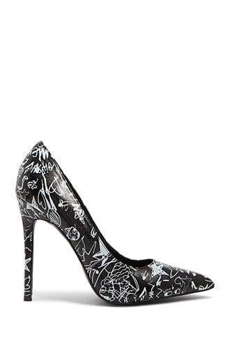Forever21 Graffiti Print Pumps