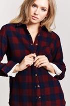 Forever21 Plaid Fleece Flannel Shirt