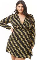 Forever21 Plus Size Chain Print Wrap Dress