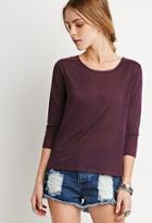 Forever21 Women's  Embroidered Mesh-paneled Top (purple)