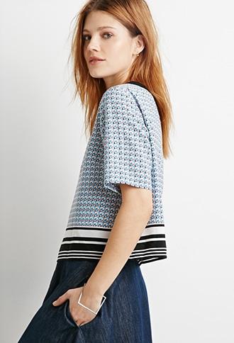 Forever21 Contemporary Scarf Print Top