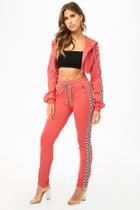Forever21 Checkered Hoodie & Ankle-zip Joggers Set