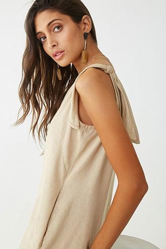 Forever21 Linen-blend V-neck Jumpsuit