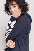 Forever21 55 Graphic Varsity-stripe Hoodie