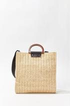 Forever21 Wooden-handle Straw Tote Bag