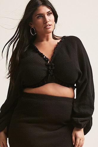 Forever21 Plus Size Shark-bite Crop Top