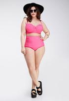 Forever21 Plus Women's  Plus Size Pleated High-waisted Bikini Bottoms