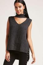 Forever21 Sweater-knit Mock Neck Top