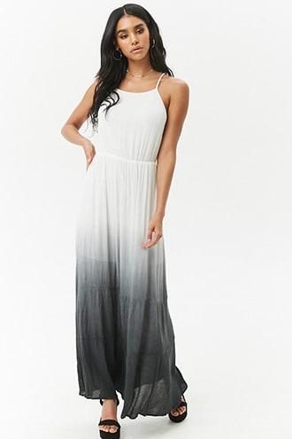 Forever21 Crinkled Ombre Lace-up Maxi Dress