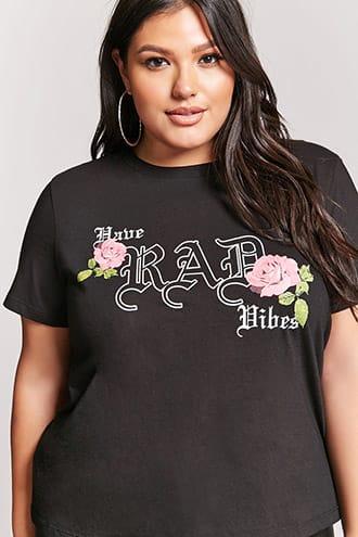 Forever21 Plus Size Rad Vibes Graphic Tee
