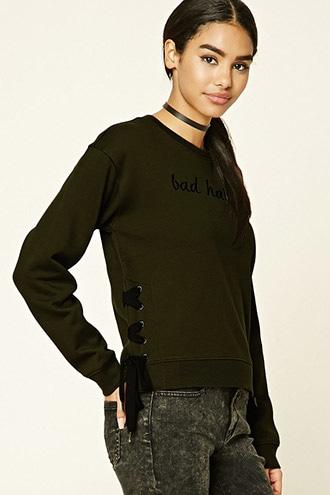 Forever21 Women's Bad Habits Graphic Sweatshirt