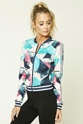Forever21 Active Abstract Bomber Jacket