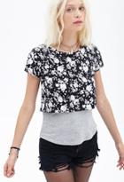 Forever21 Layered Rose Print Top