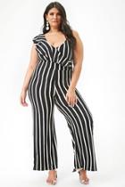 Forever21 Plus Size Striped One-sleeve Jumpsuit