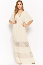 Forever21 Lace-panel Smocked Maxi Dress