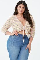 Forever21 Plus Size Striped Tie-front Sweater