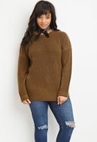 Forever21 Plus Women's  Plus Size Waffle Knit Cuffed Sweater