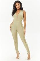 Forever21 O-ring Ribbed Panel Jumpsuit