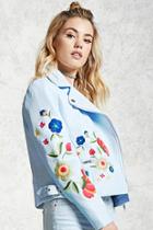 Forever21 Faux Leather Embroidered Jacket