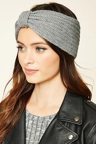 Forever21 Grey Bow-front Headwrap