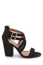 Forever21 Qupid Strappy Faux Nubuck Leather Heels