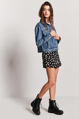 Forever21 Daisy Print Mini Skirt