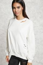 Forever21 Distressed Cutout Sweatshirt