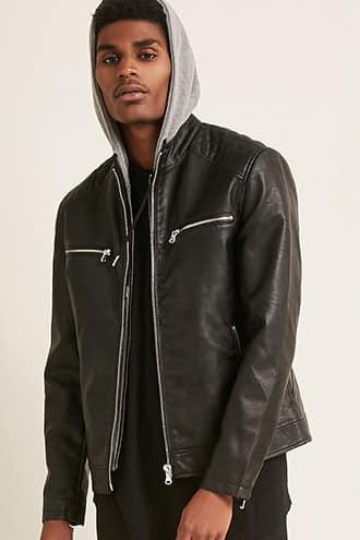 Forever21 Faux Leather Combo Jacket