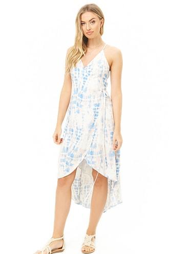 Forever21 Tie-dye Midi Wrap Dress