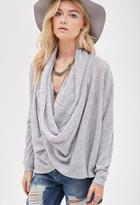 Forever21 Draped Cross-front Marled Sweater