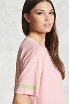 Forever21 Work Out Graphic Sleeve Top