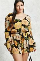 Forever21 Plus Size Belted Floral Romper