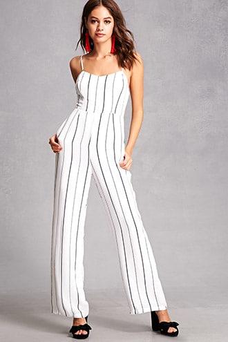 Forever21 Pinstripe Culotte Jumpsuit