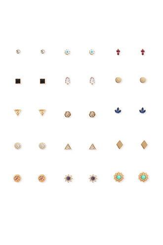 Forever21 Geo Rhinestone Stud Set