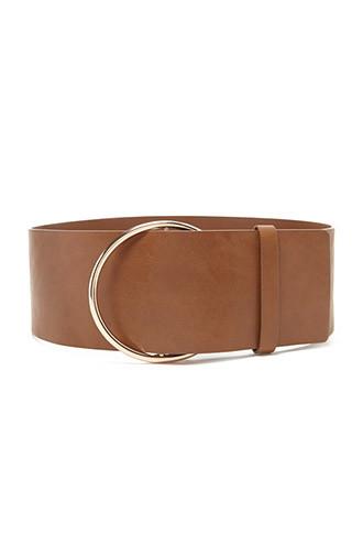 Forever21 Brown Wide Faux Leather Belt
