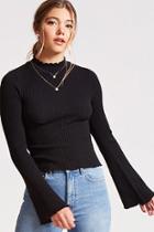 Forever21 Bell Sleeve Sweater-knit Top