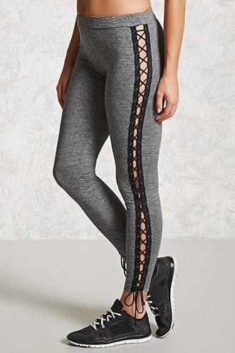 Forever21 Active Lace-up Panel Leggings