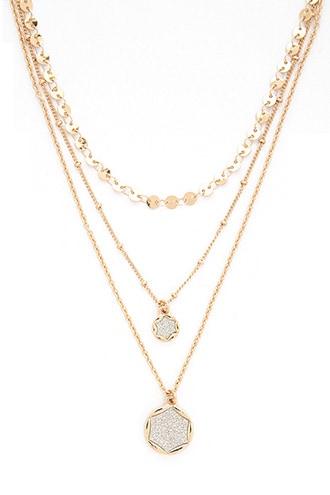 Forever21 Druzy Layered Necklace