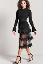 Forever21 Crochet-trim Mesh Skirt