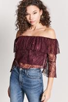 Forever21 Flounce Lace Crop Top